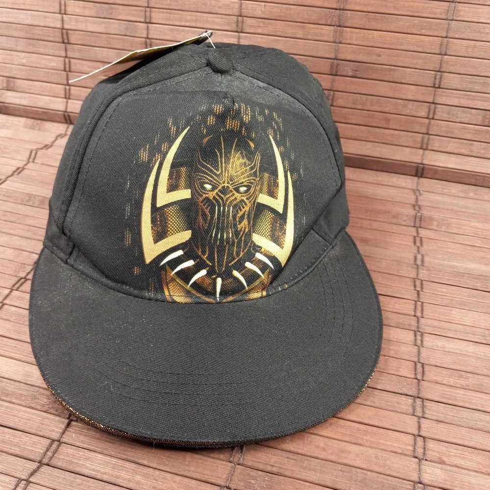 Marvel Black Panther Black Snap Back Hat Baseball Cap